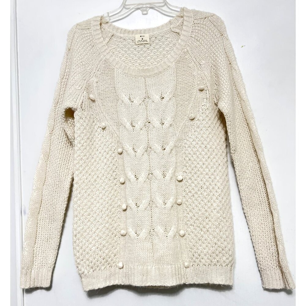 Pins & Needles Womens Ivory Cable Knit Sweater Size M